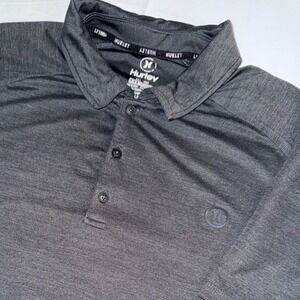 Hurley Mens XXL Performance Polo Shirt Charcoal Raglan Short‎ Sleeve Golf Tee
